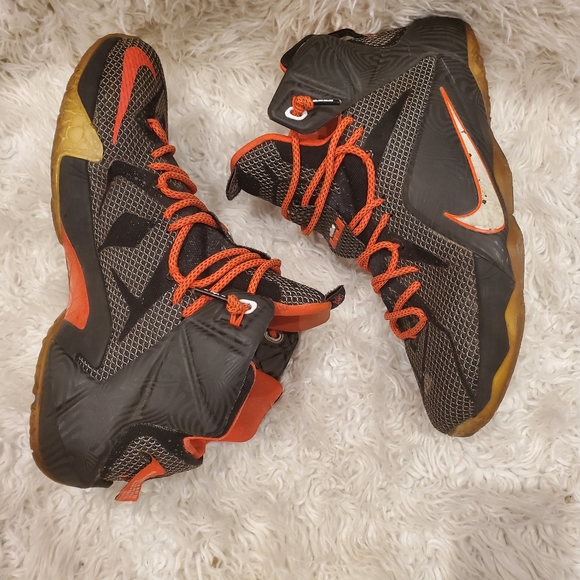 Mens| LeBron 12 Court Vision | Nike sneakers balck and orange | size 13 - Picture 4 of 12